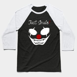 Dark Just Smile Face Baseball T-Shirt